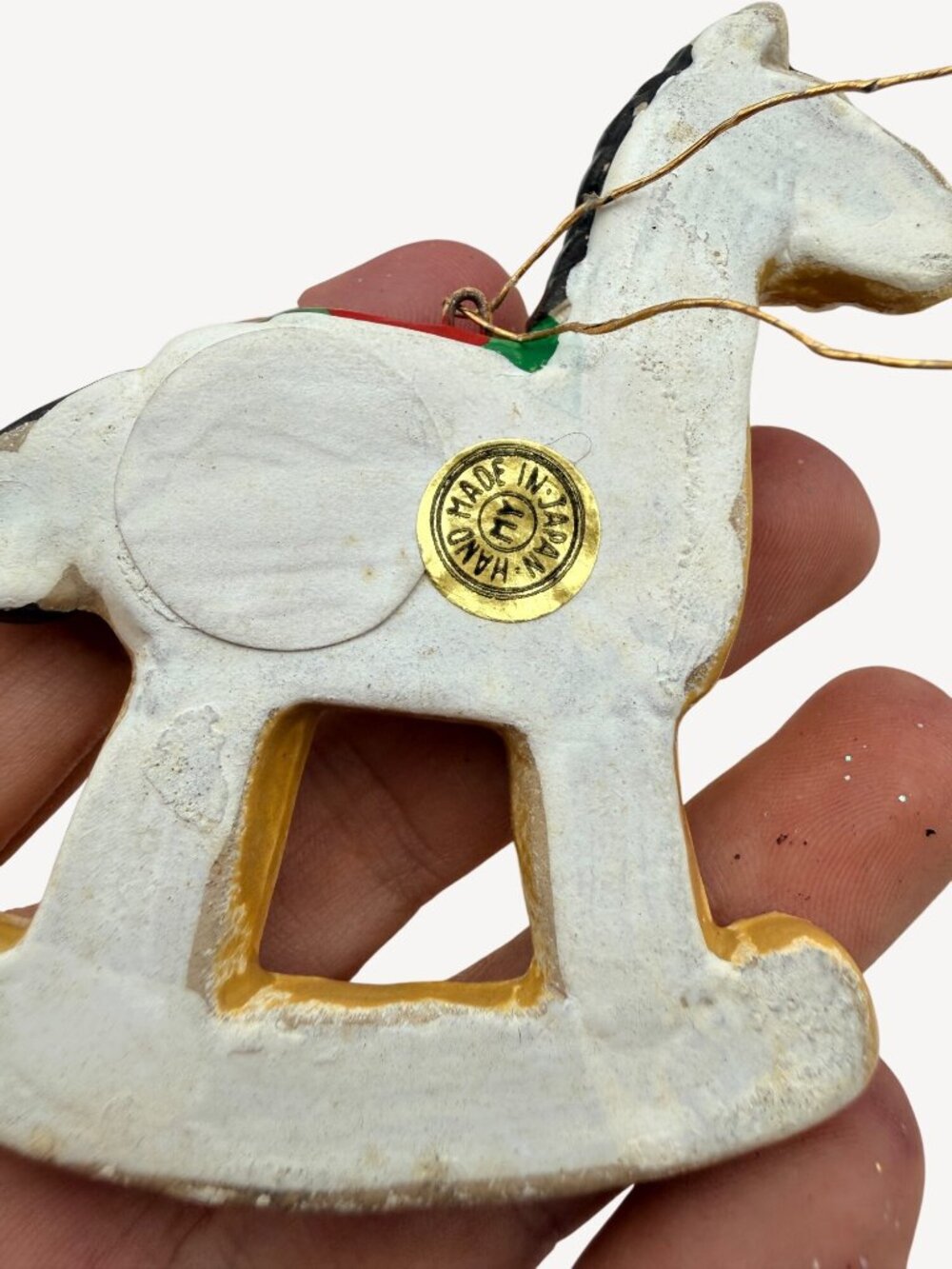 1950s Vintage Handmade Christmas Ornaments Set Of 6 Ceramic Japan Signed MY - Picture 8 of 13